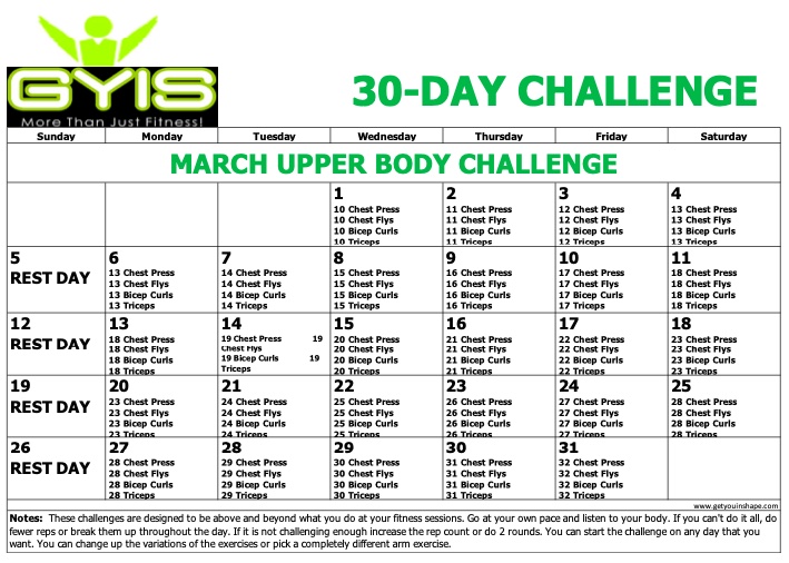30 day challenge chest
